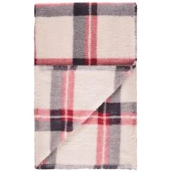 Simply Everyday Check Sherpa Throw - Red -Coathr Shop 388703 red check sherpa throw 3