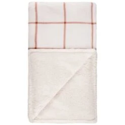 B&M Winston Check Sherpa Throw - White -Coathr Shop 388854 winston check throw with sherpa 3