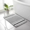Stripe Memory Foam Bath Mat 50 X 80cm - Grey -Coathr Shop 389614 grey stripe noodle memory foam bath mat 3
