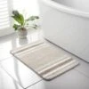 Stripe Memory Foam Bath Mat 50 X 80cm - Neutral -Coathr Shop 389617 neutral stripe noodle memory foam bath mat 4