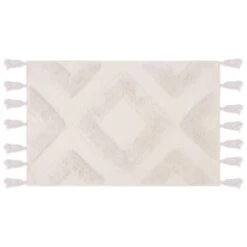 B&M Diamond Flatweave Bath Mat - Cream