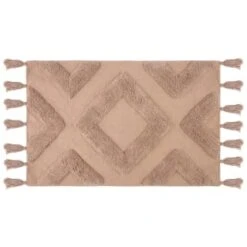 B&M Diamond Flatweave Bath Mat - Mink