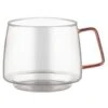 B&M Glass Mug With Coloured Handle -Coathr Shop 390328 glass mug with coloured handle