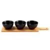 B&M Wooden Serve Board With Black Dip Bowls 1 B&M Wooden Serve Board With Black Dip Bowls -Coathr Shop 390356 set of 3 black dip bowls
