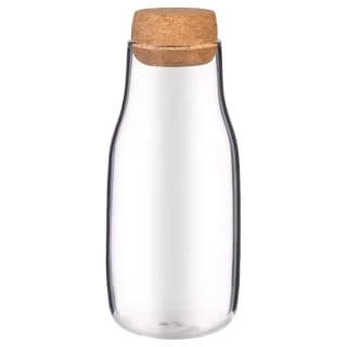 B&M Small Glass Carafe With Cork Lid 3 B&M Small Glass Carafe With Cork Lid