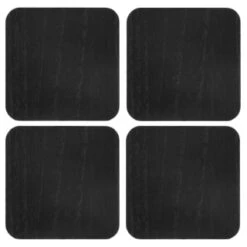 B&M Black Wooden Coasters 4pk -Coathr Shop 390404 4pk wooden coasters solid wood black 2