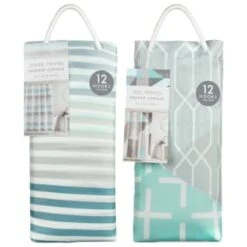 Blue Stripe Printed Shower Curtain -Coathr Shop 390591 printed shower curtain blue group