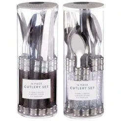 Simply Everyday Bubble Cutlery Set 16pc - Charcoal -Coathr Shop 392130 16 piece cutlery set clear