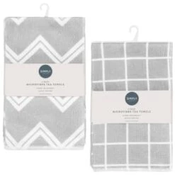 Microfibre Tea Towels 4pk - Check -Coathr Shop 392131 simply everyday 4pk microfibre tea towels 45x65cm main