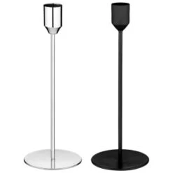 Karina Bailey Dinner Candle Holder - Chrome -Coathr Shop 392641 dinner candle holder group