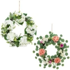 Bloom Spring Flowers Wreath - Pink -Coathr Shop 392822 spring flowers wreath white