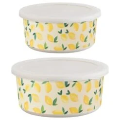 B&M Round Tubs 2pk - Lemons -Coathr Shop 392928 2pk reuse and repurpose round tubs lemon 6