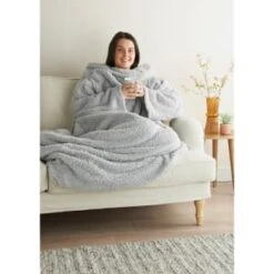 Home Essentials Teddy TV Blanket - Silver -Coathr Shop 393423 home essentials teddy tv blanket silver