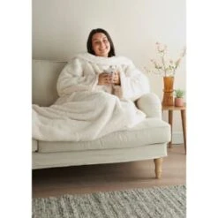 Home Essentials Teddy TV Blanket - Cream -Coathr Shop 393427 home essentials teddy tv blanket cream