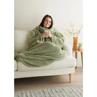 Home Essentials Teddy TV Blanket - Sage 7 Home Essentials Teddy TV Blanket - Sage - Image 5