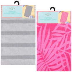 B&M Oversized Jacquard Beach Towel - Pink Tropical -Coathr Shop 393922 oversize jacquard beach towel group