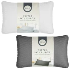 Simply Everyday Waffle Bath Pillow - Grey -Coathr Shop 394038 waffle bath pillow