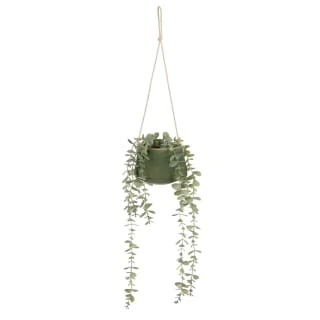 B&M Hanging Foliage In Green Ceramic Pot 3 B&M Hanging Foliage In Green Ceramic Pot