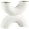 B&M Sculptural Ornament -Coathr Shop 394364 stone double candle holder white