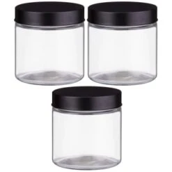 Set Of 3 Jars With Black Lids -Coathr Shop 394387 set 3 jars with black lids 2