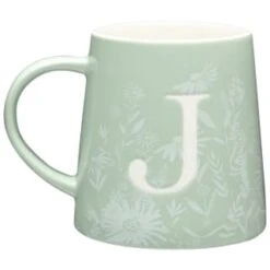 B&M Floral Alphabet Mug (Assorted) -Coathr Shop 394397 floral alphabet mug green j