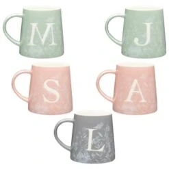 B&M Floral Alphabet Mug (Assorted) -Coathr Shop 394397 floral alphabet mug group
