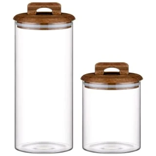 B&M Large Glass Jar With Acacia Wood Lid 6 B&M Large Glass Jar With Acacia Wood Lid - Image 4