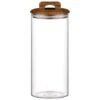 B&M Large Glass Jar With Acacia Wood Lid -Coathr Shop 394438 large glass canister with acacia wood 2