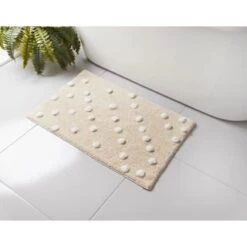 B&M Natural Off White Spots Bathmat