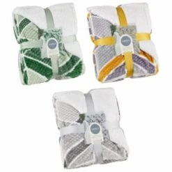 B&M Simply Geo Waffle Throw - Green -Coathr Shop 394916 394917 394920 simply geo waffle throw group