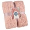 B&M Simply Two Tone Teddy Throw - Blush