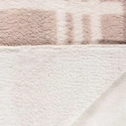 B&M Check Sherpa Throw - Natural -Coathr Shop 394999 check sherpa throw natural 3