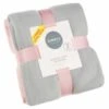 Simply Light Grey & Blush Polar Fleece Throw 2pk -Coathr Shop 395025 simply super soft throws 2pk grey blush