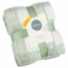 Simply Sage & Gingham Polar Fleece Throw 2pk -Coathr Shop 395026 simply super soft throws 2pk sage gingham