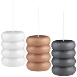 B&M Ribbed Pillar Candle - Brown -Coathr Shop 395415 shaped pillar candle