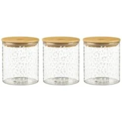 B&M Printed Glass Bamboo Storage Jars 3pc 9 B&M Printed Glass Bamboo Storage Jars 3pc -Coathr Shop 396485 3pk printed glass bamboo storage jars 2