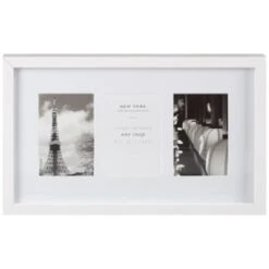 B&M Three Photo New York Photo Frame - White