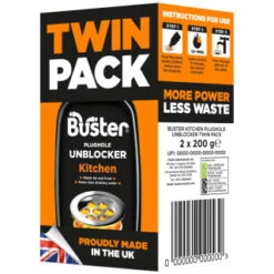 B&M Buster Twin Pack Kitchen Plughole Unblocker 2 X 200g