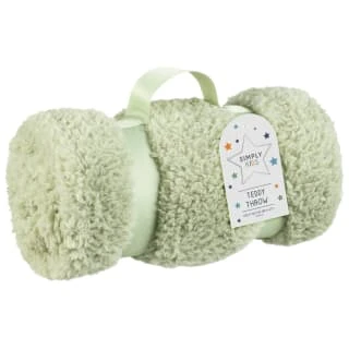 Simply Kids Teddy Throw - Sage 3 Simply Kids Teddy Throw - Sage