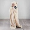 Simply Kids Hooded Sherpa Blanket - Natural -Coathr Shop 400212 simply kids hooded sherpa blanket natural